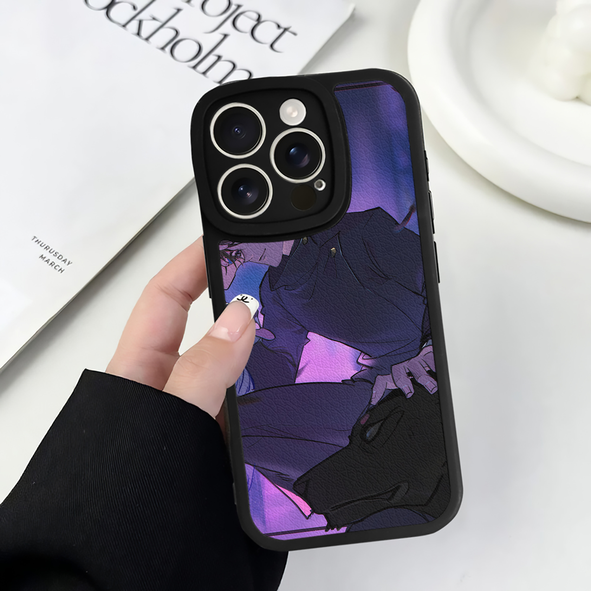 （画像用） 呪術廻戦 Jujutsu Kaisen 【iPhone 16シリーズ対応】シリコンスマホケース（レザー調） 材質：シリコン